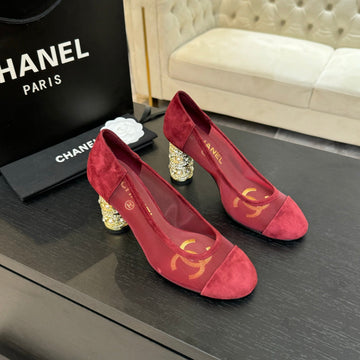 High Heel 85 Mm Sandals In Cherry Red Suede And Mesh