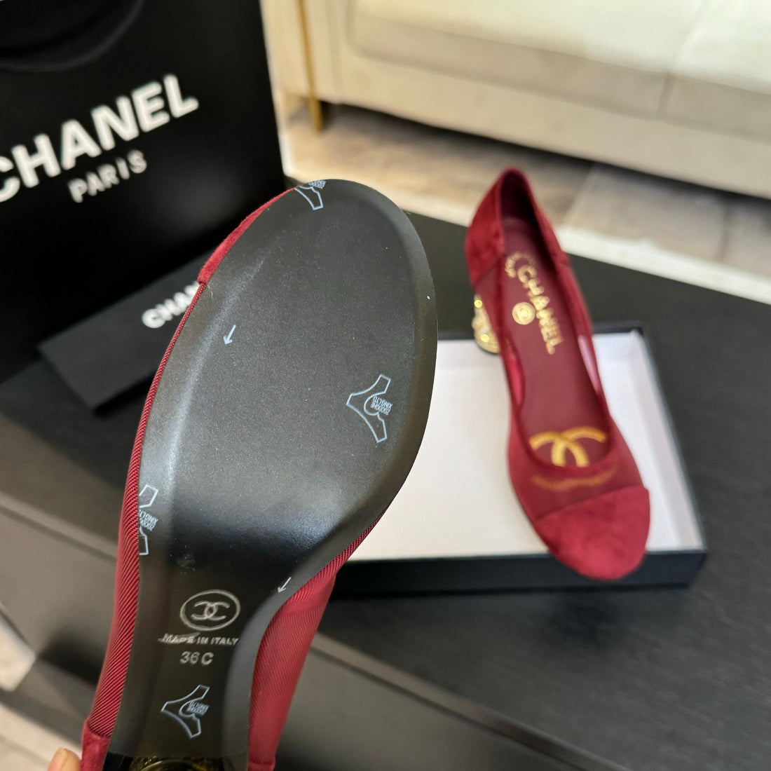High Heel 85 Mm Sandals In Cherry Red Suede And Mesh