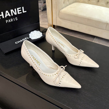 High Heel Pump 65 Mm In White Cream Lambskin