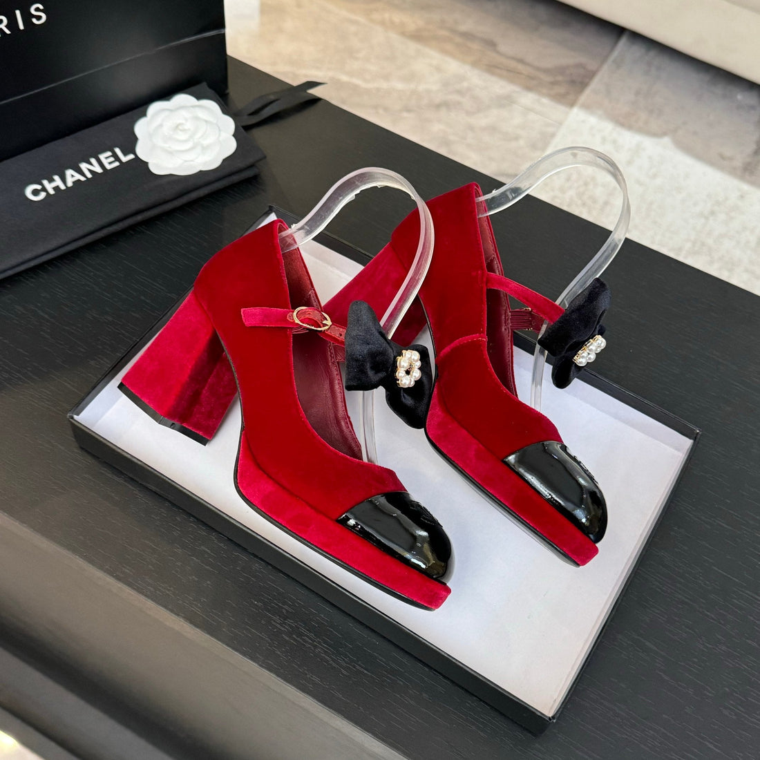 CC 25C Mary Jane Velvet Rose Imported Cowhide 212947