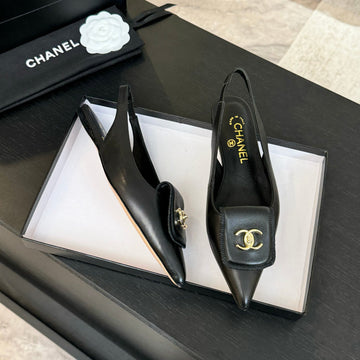 CC 25C Slingback Flat Black Sheepskin 212949