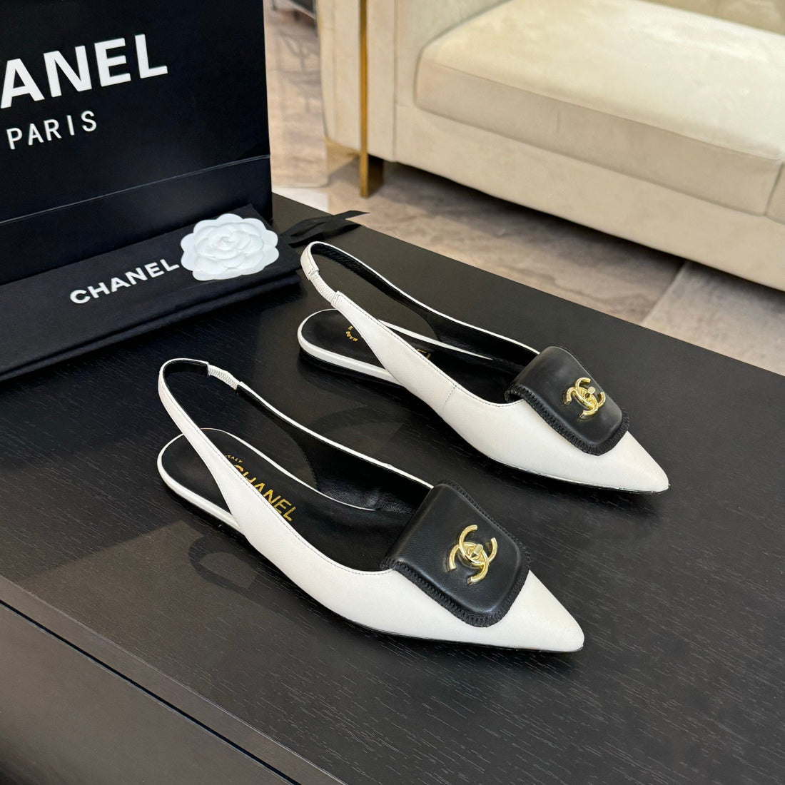 CC 25C Slingback Flat White Sheepskin 212950