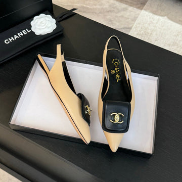CC 25C Slingback Flat Cream Sheepskin 212951