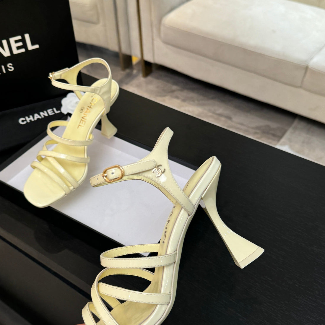 CC Cruise 25/26 Sandal 95MM Lemon Yellow Patent Leather