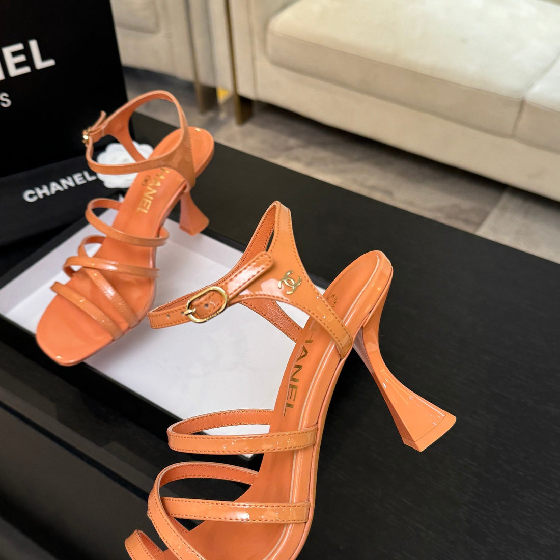 CC Cruise 25/26 Sandal 95MM Orange Patent Leather