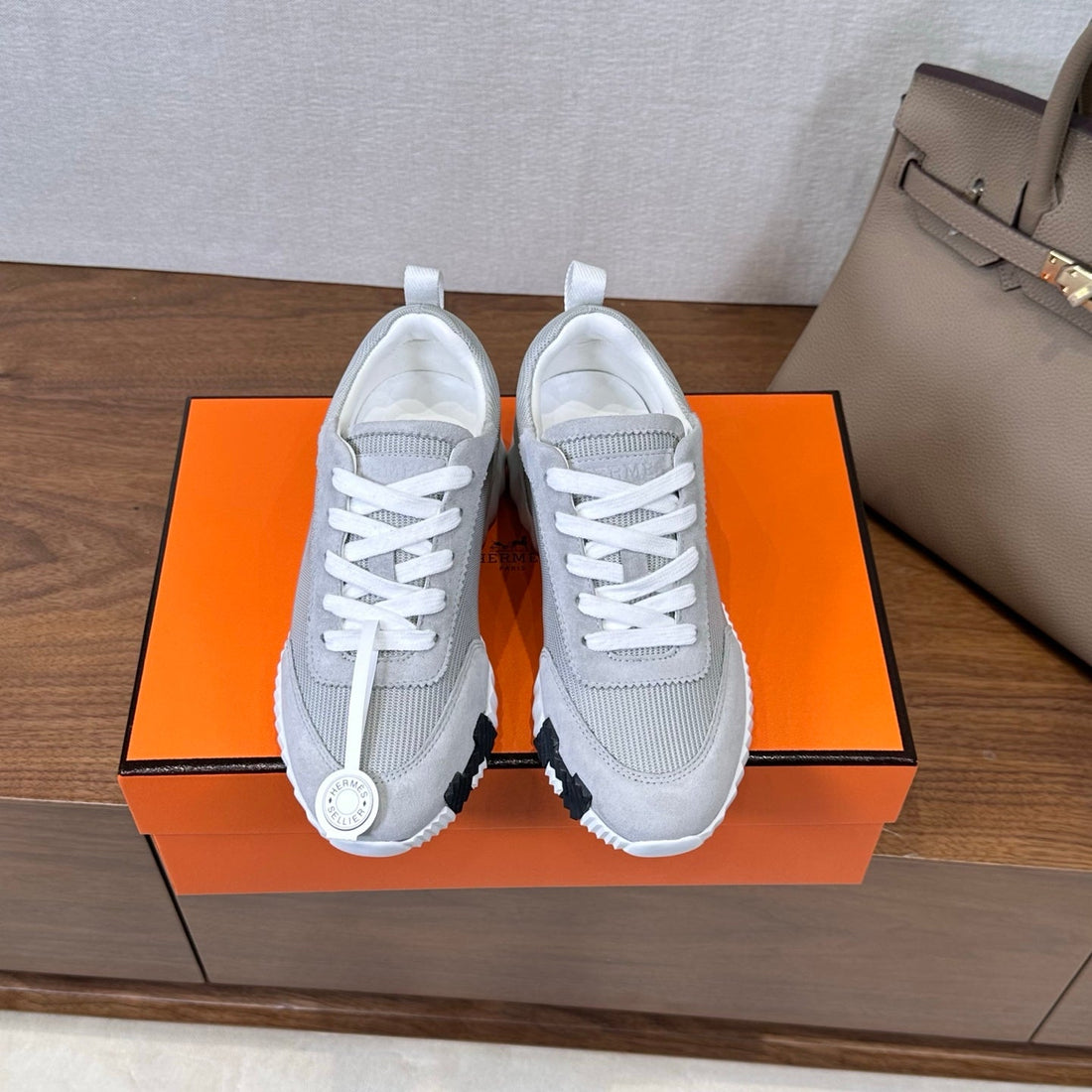 Hm 26S Bouncing Sneaker In Grey Suede Mesh 543803