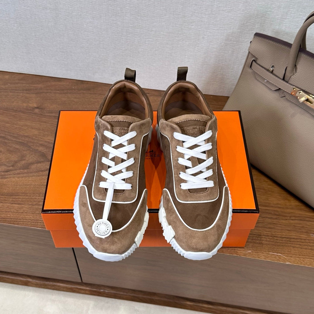 Hm 26S Bouncing Sneaker In Brown Mix White Suede 543812