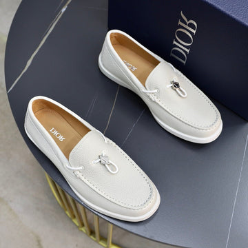 CD Odeon Driver Loafer White Grained Calfskin