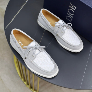 CD Granville Boat Shoe Gray-White Suede