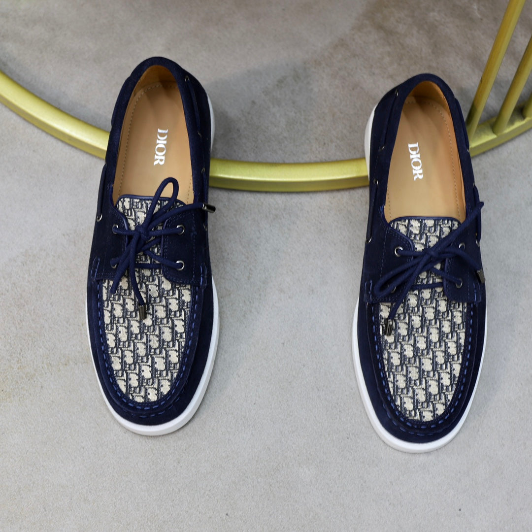CD Granville Boat Shoe Navy-Beige Suede