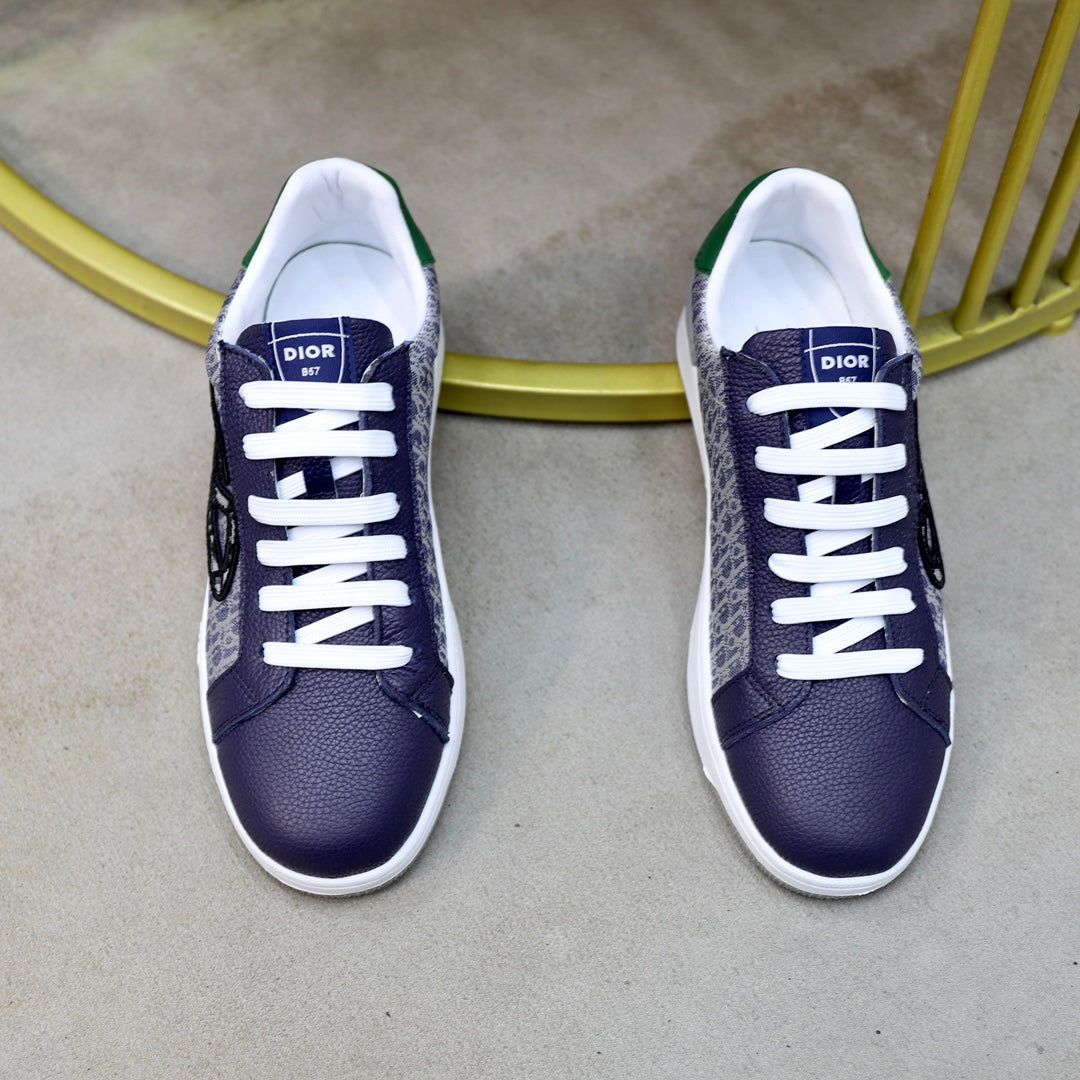 CD Low Top Basic Sneaker Navy And White Jacquard