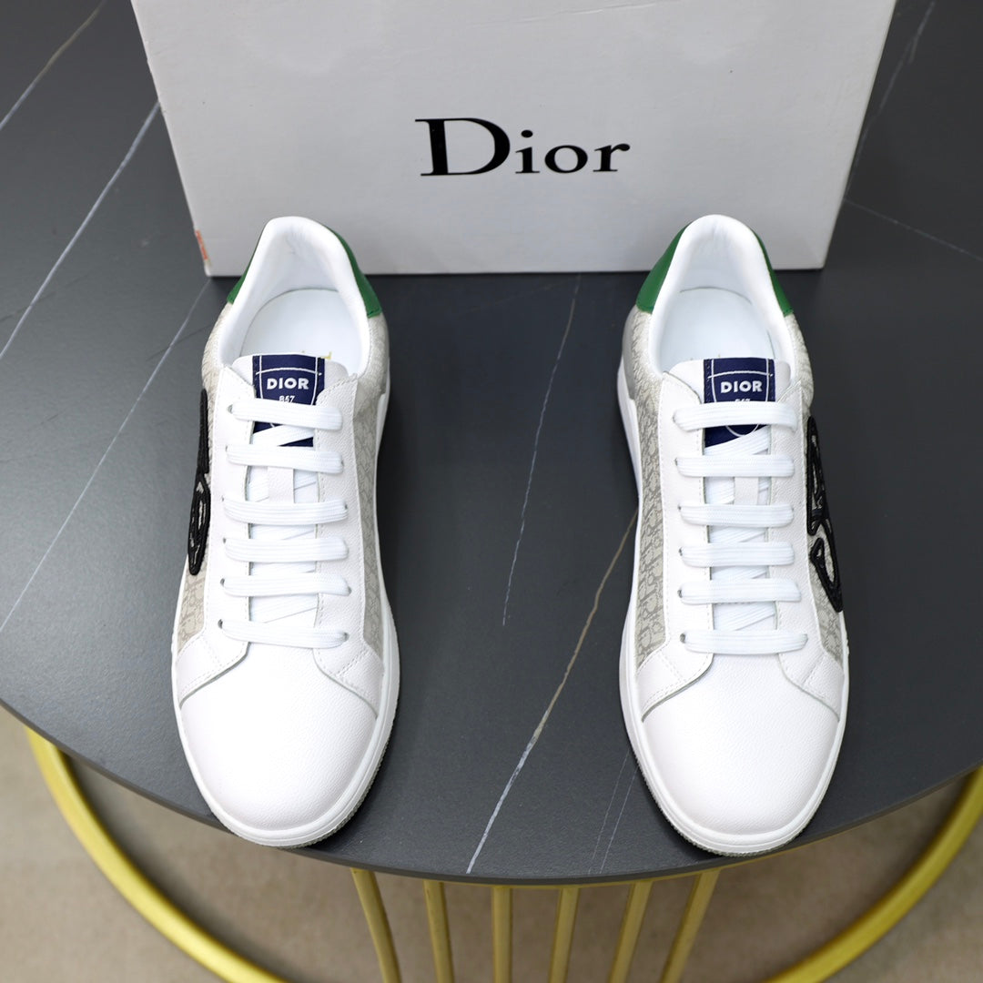 CD Low Top Basic Sneaker White Calfskin And Jacquard