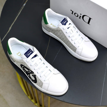 CD Low Top Basic Sneaker White Calfskin And Jacquard