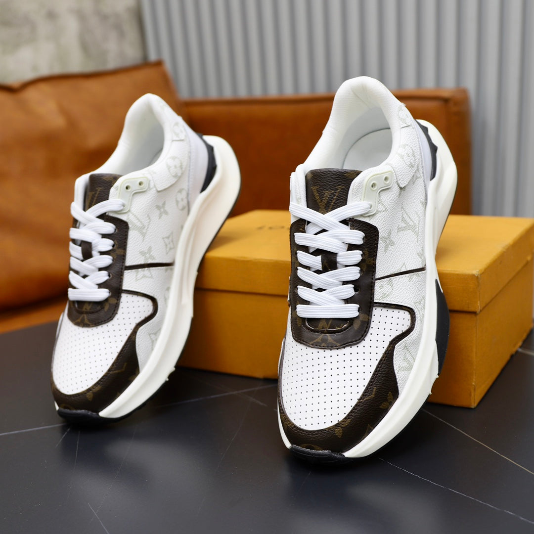 LV Run Away Sneaker White And Chocolate Brown