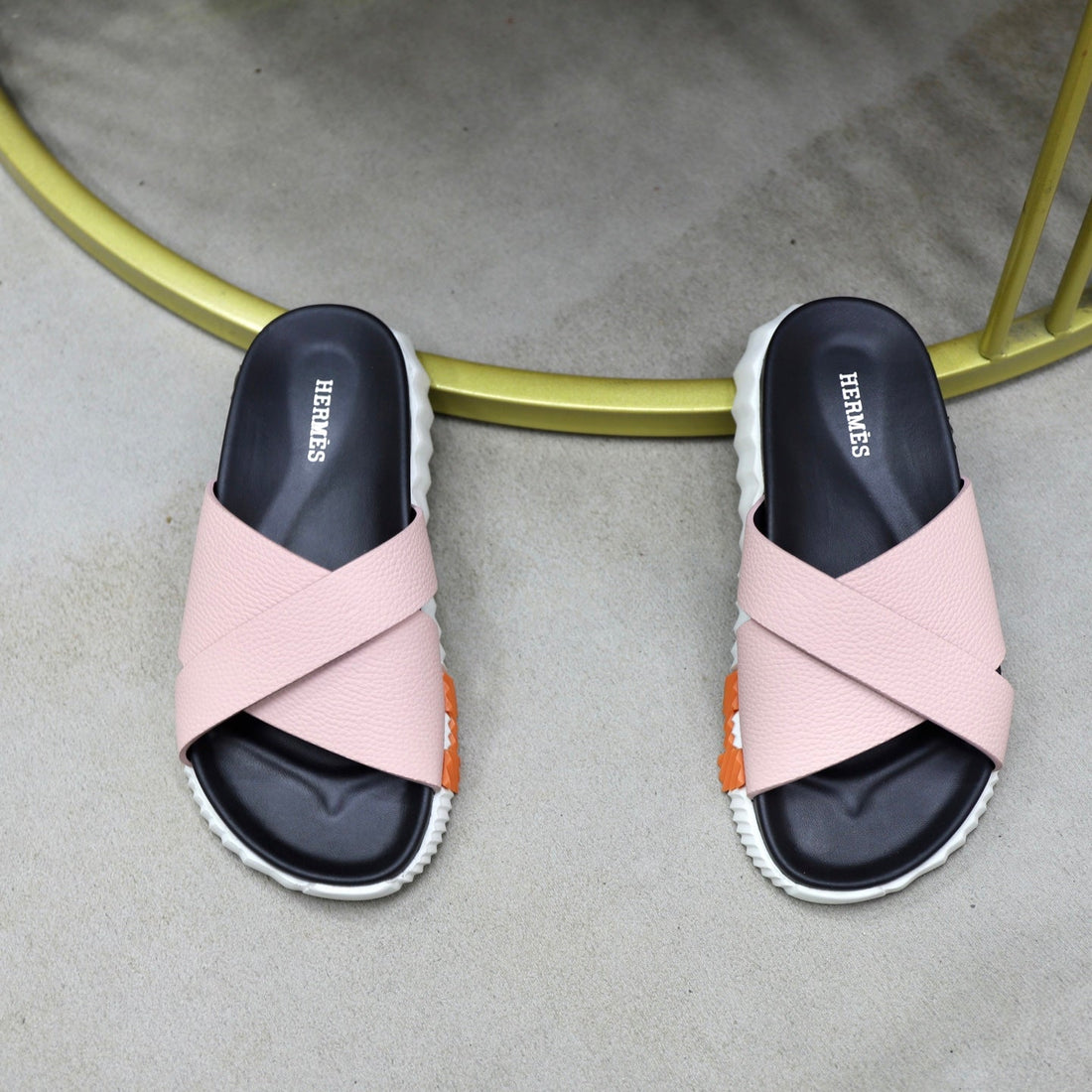 Hm Men's Infra Slide Pink Calfskin 711696
