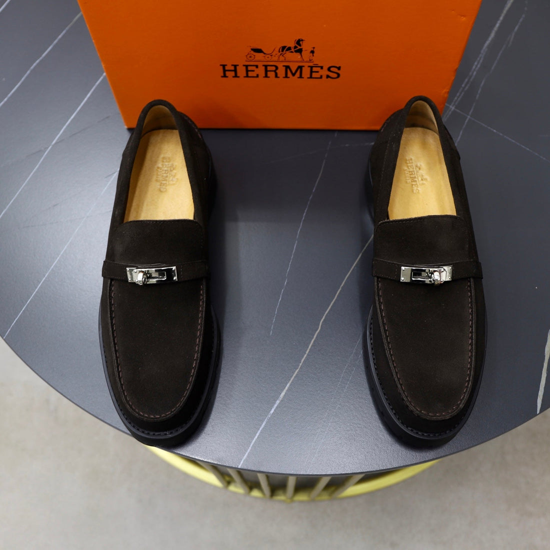 Hm Men's Icone Loafer Dark Brown Suede 714426