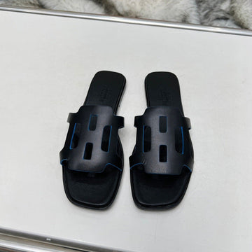 Flatform Sandal Black Calfskin