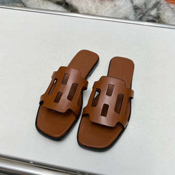 Flatform Sandal Caramel Calfskin