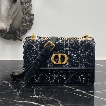 Miss Caro Mini 18 Black Cannage Tweed