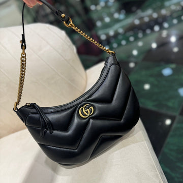 GG Small 26 Marmont Bag In Black Calfskin