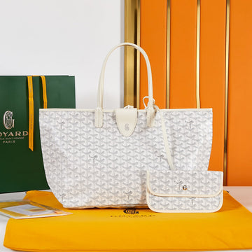 Saint Louis Pm 34CM White Canvas Chevroches Calfskin