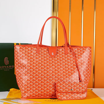 Saint Louis Gm 40 Orange Canvas Chevroches Calfskin