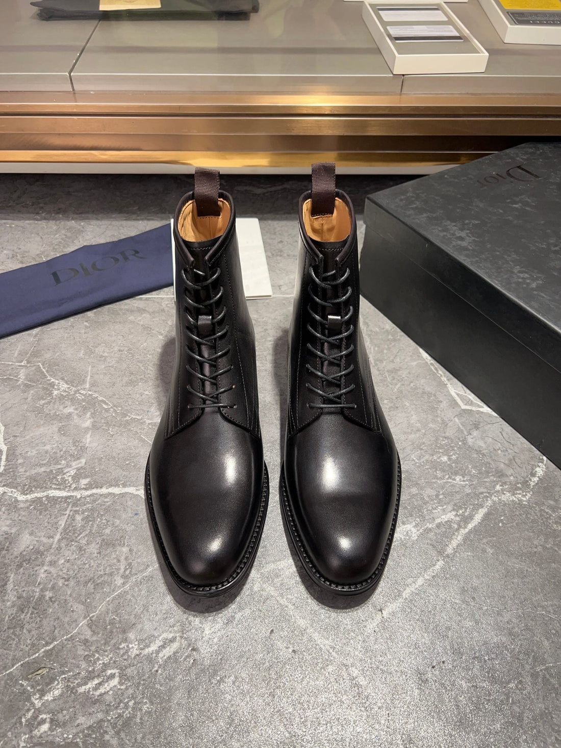 CD Jump Lace-Up Boot Black Calfskin
