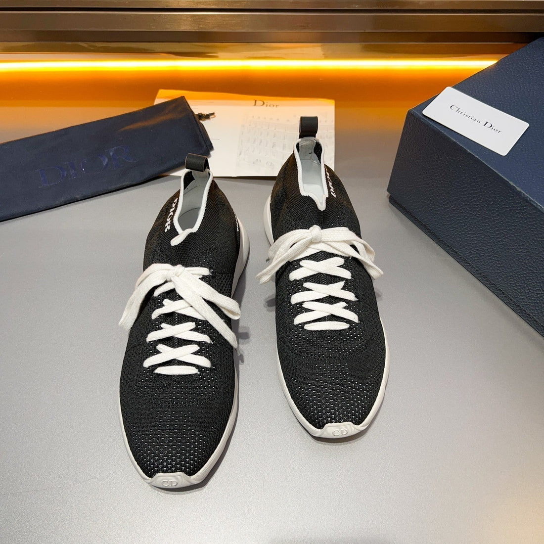 CD B21 Low Top Knit Sneaker Black Fabric