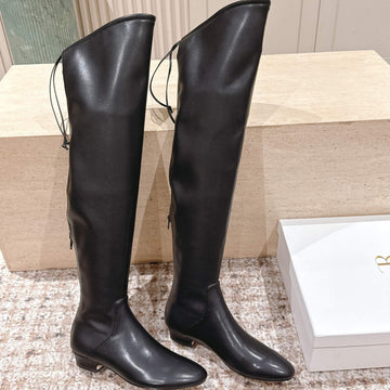 The Row 2025 Over-The-Knee Boot Black Elastic Pu Sheepskin 556129
