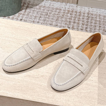 The Row 2025 Loafer Light Beige Mix Black Suede 556141