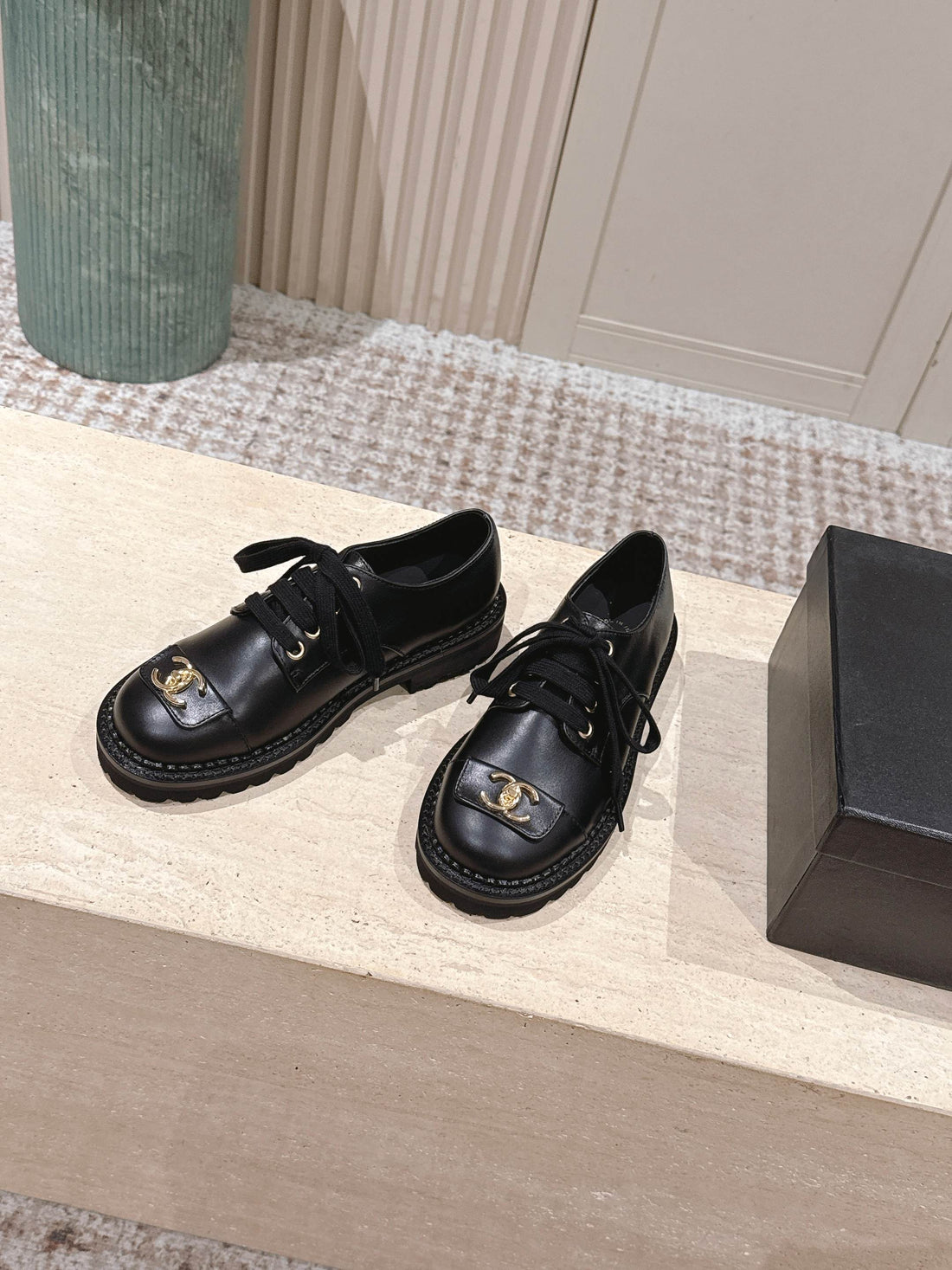 CC 26S Shoes 2CM Black Calfskin 583903