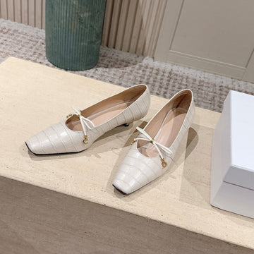 CD Muse Pump 4CM White Crocodile-Printed Calfskin 694198