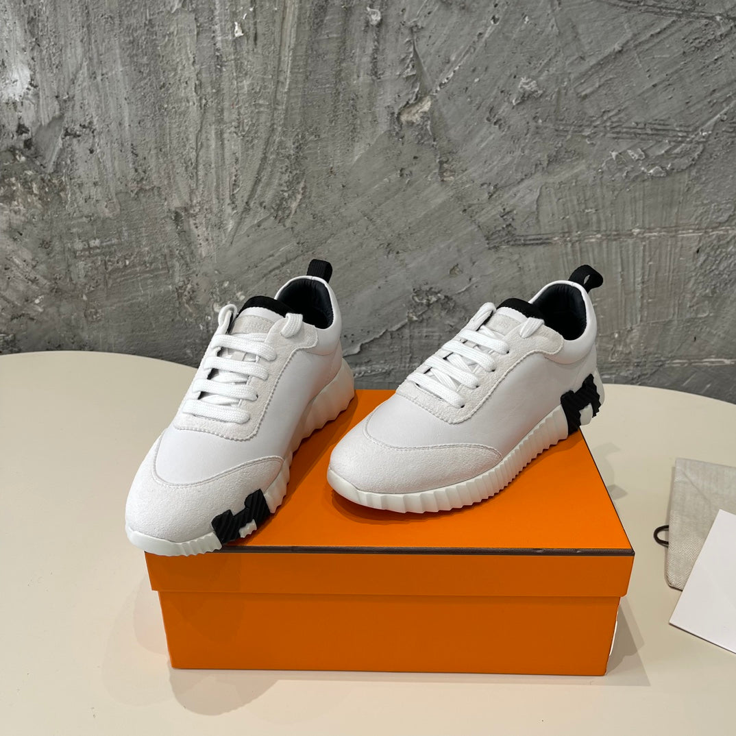 Hm Bouncing 35 Sneakers White Goatskin & Suede Goatskin H Black