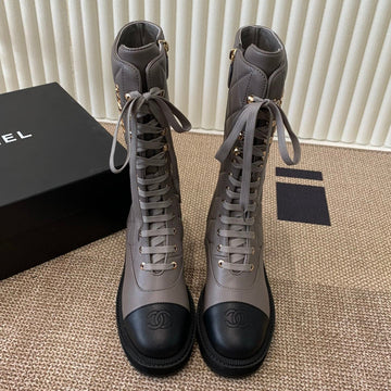 Chanel Electric Show Boot Brown And Black Leather 507524