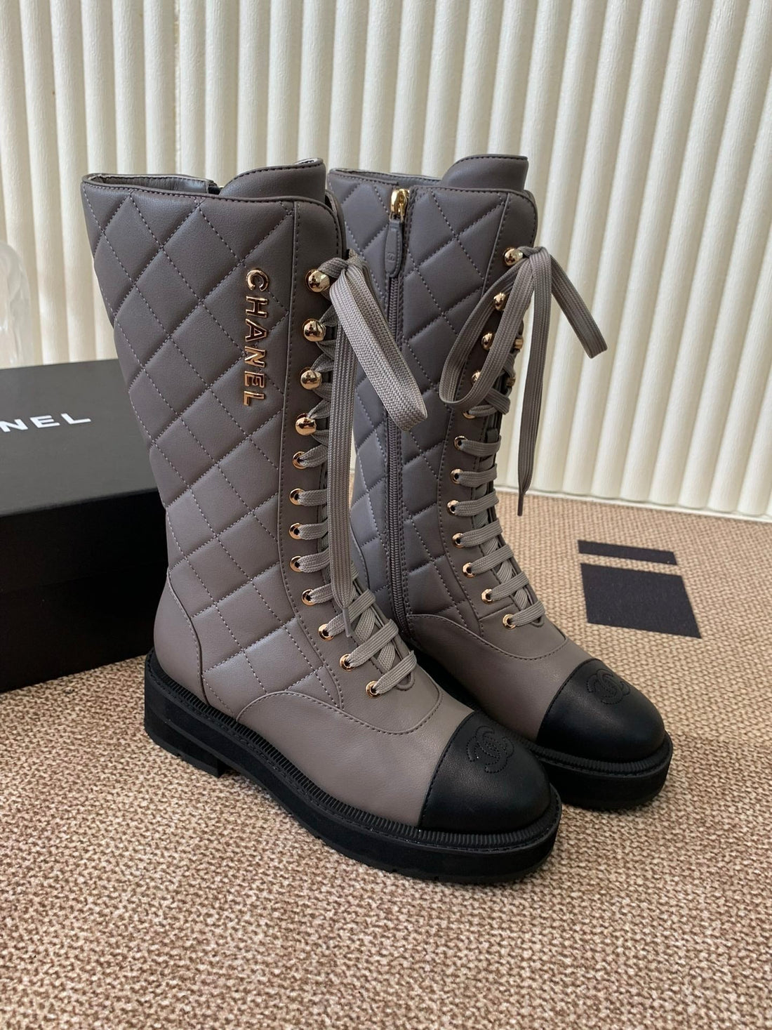 Chanel Electric Show Boot Brown And Black Leather 507524