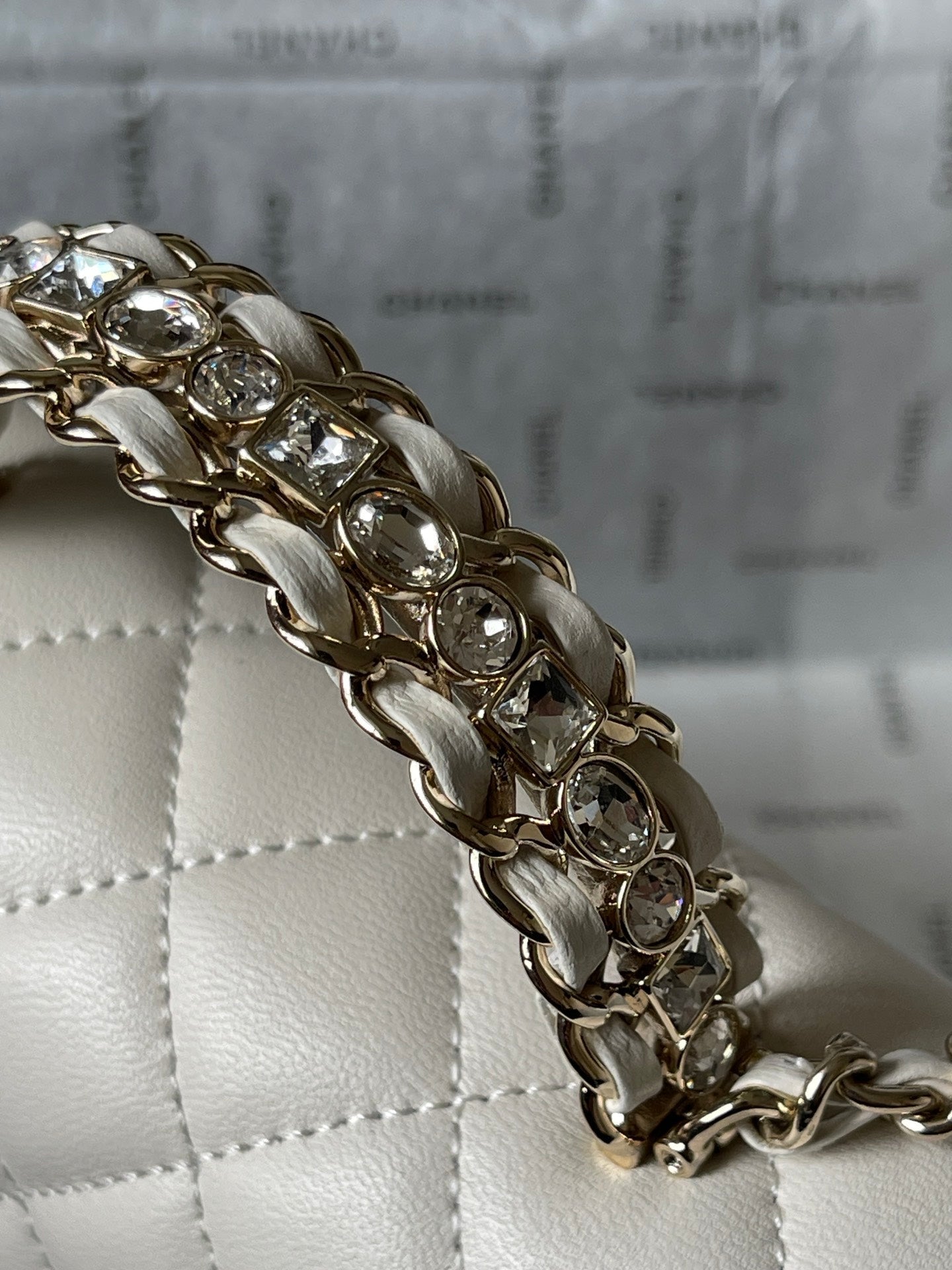 CC MINI 18 FLAP BAG IN WHITE LAMBSKIN Bags Bible