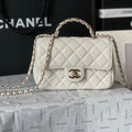 CC MINI 18 FLAP BAG IN WHITE LAMBSKIN Bags Bible