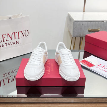 Valentino 25S Upvillage Sneakers In White Mix Beige Lambskin