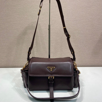 Pra Shoulder Bag Dark Brown Sheepskin 341138