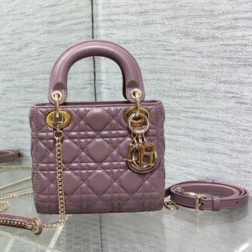 Mini Lady 17 Blue Lilac Lambskin