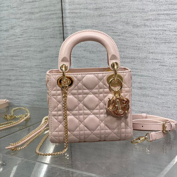 Lady Mini Bag 17 In Light Pink Lambskin