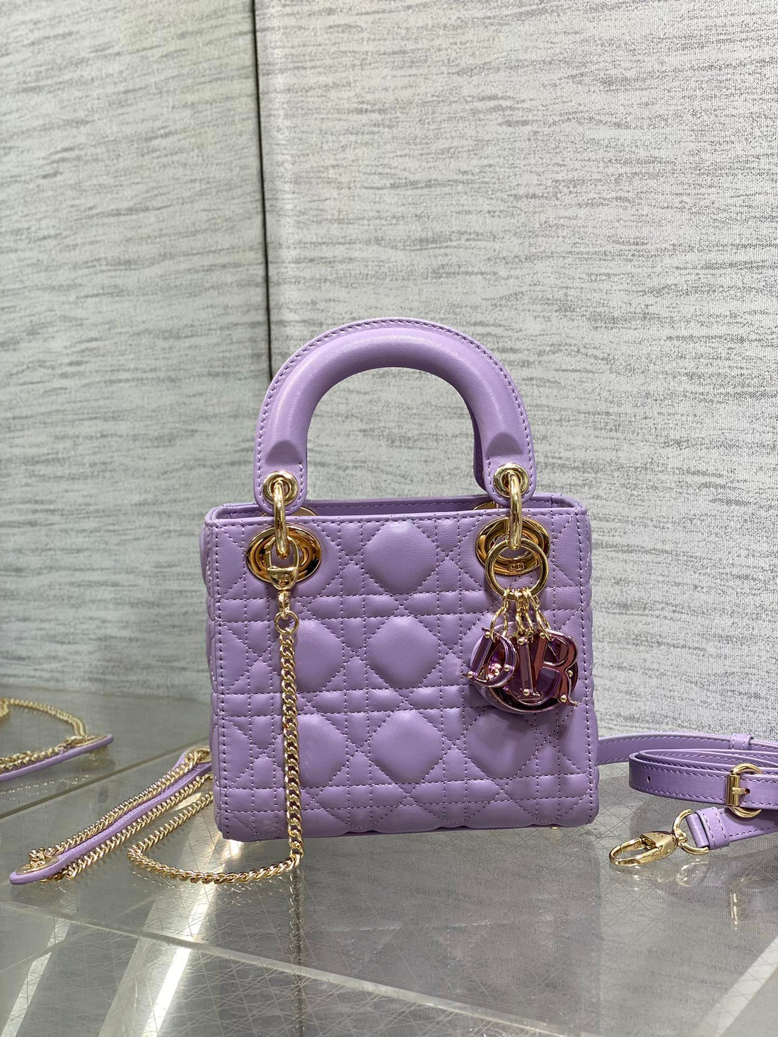 Lady Bag 17CM Violet Lambksin