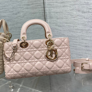 Medium Lady D-Joy 26 Powder Pink Lambskin
