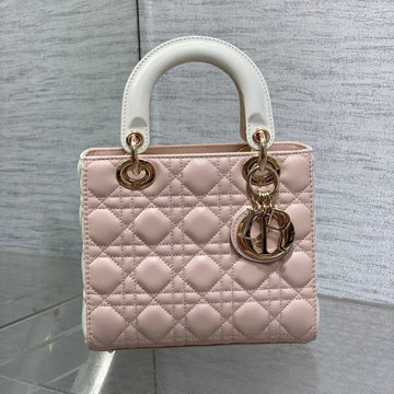 Small Lady 20 Pink White Lambskin