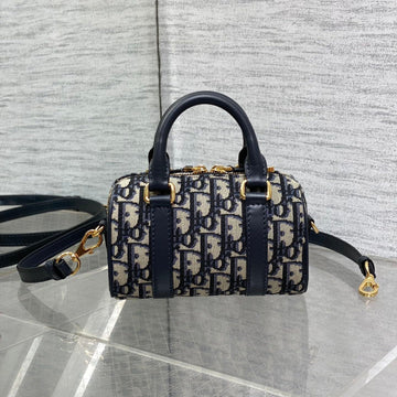 Groove Mini 17 Bag In Black Mix Beige Oblique Monogram Jacquard