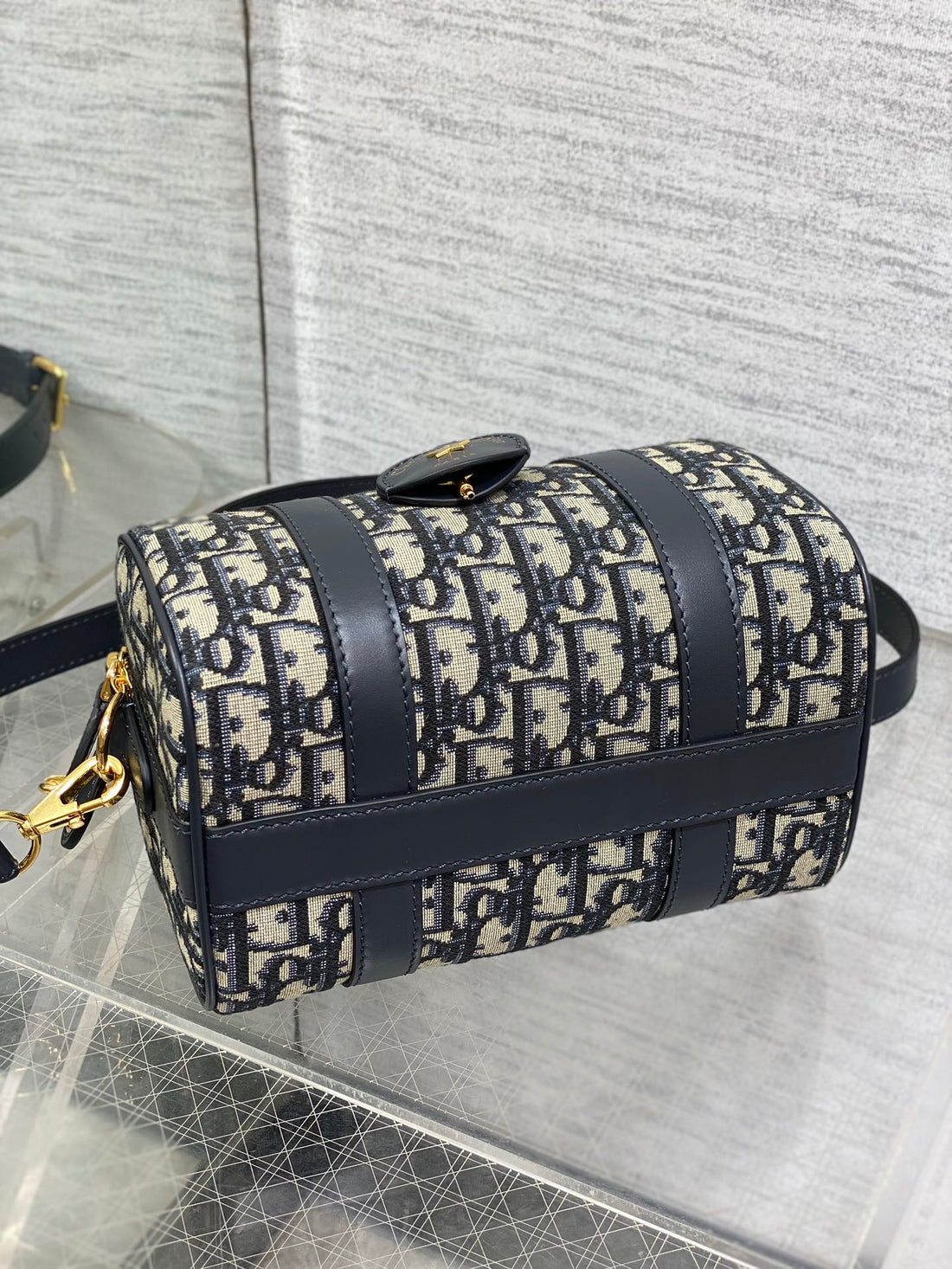 Groove 20 Bag In Black Mix Beige Oblique Monogram Jacquard
