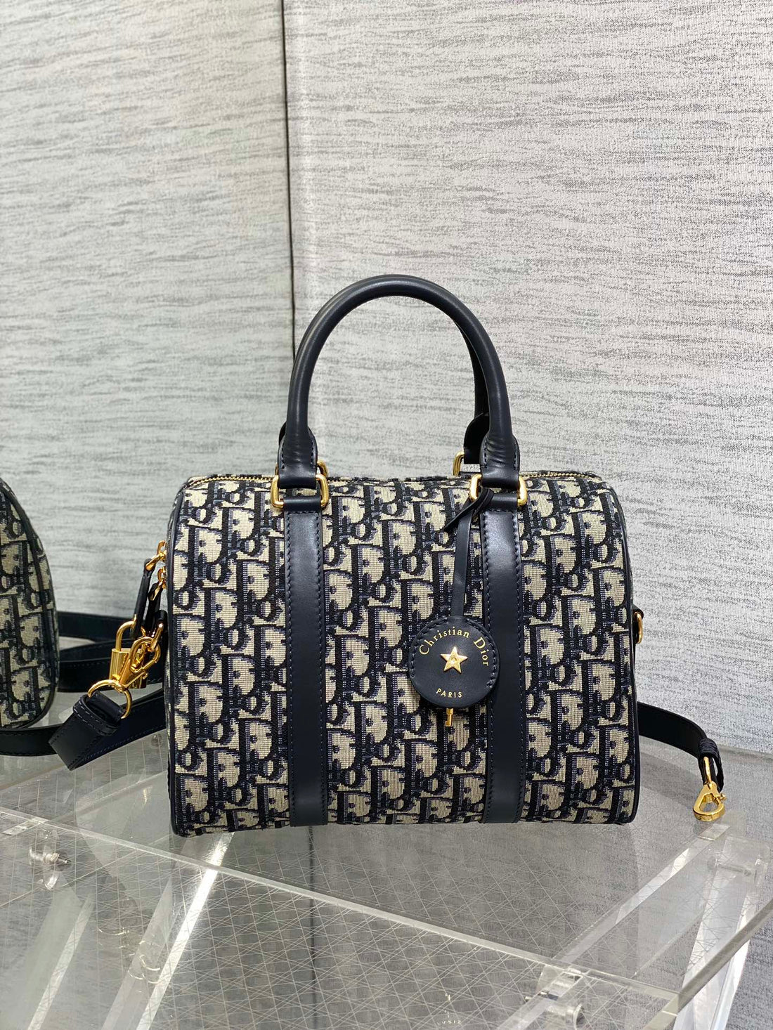 Groove 25 Bag In Black Mix Beige Oblique Monogram Jacquard