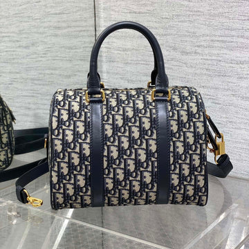Groove 25 Bag In Black Mix Beige Oblique Monogram Jacquard