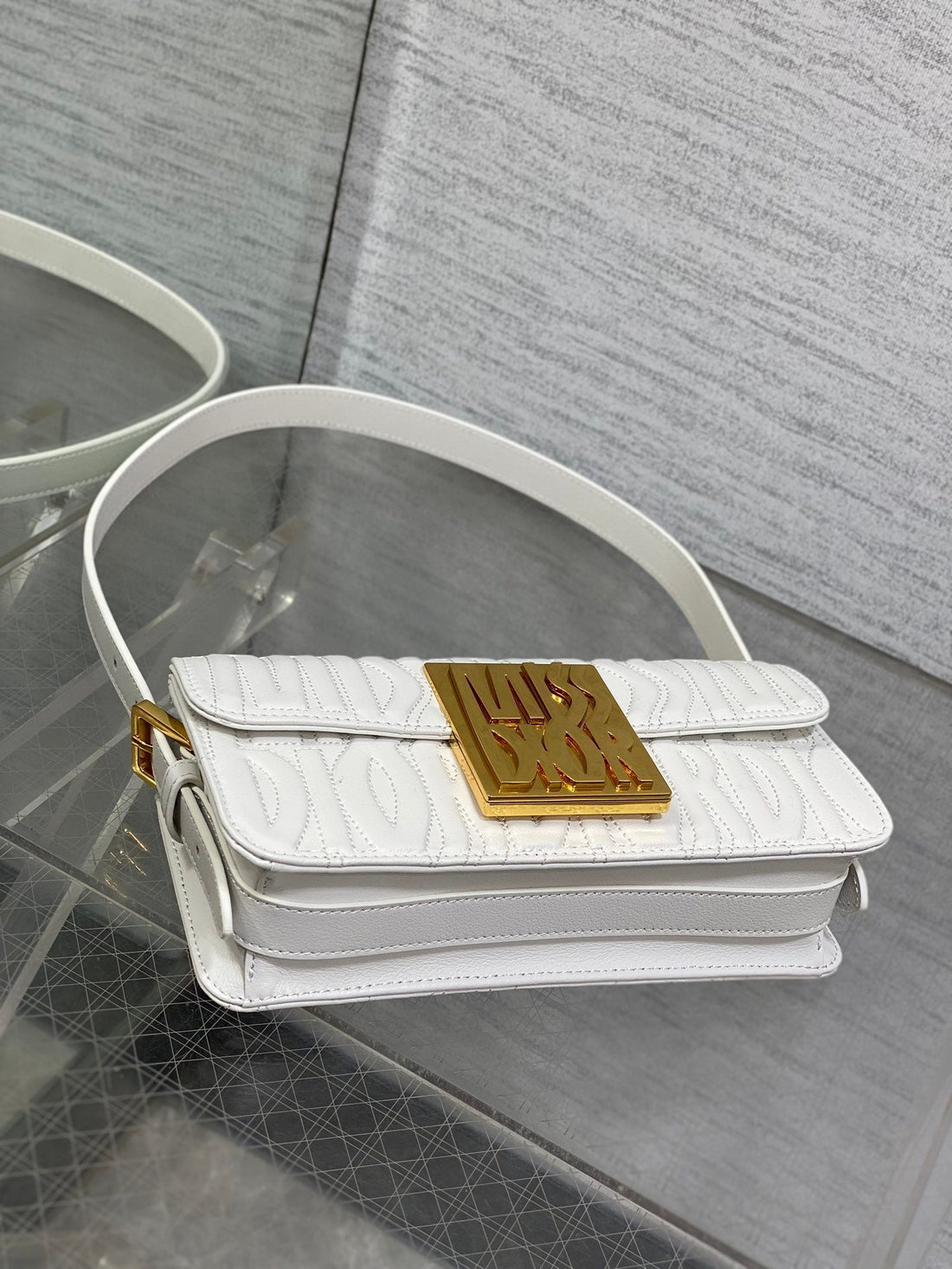 Flap Bag 18 White Quilted Allover Calfskin