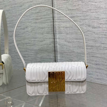 Flap Bag 18 White Quilted Allover Calfskin